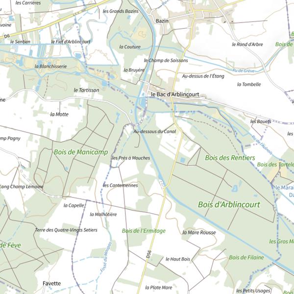 Plan cartographique de Parcours de pêche de Saint-Paul-aux-Bois