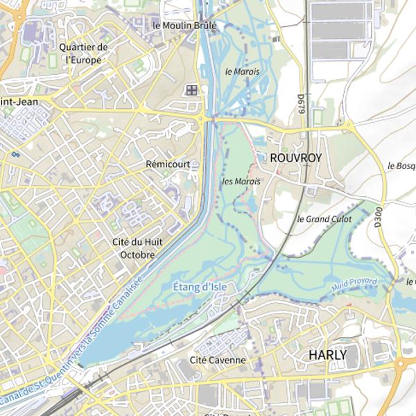 Plan cartographique de Parcours de pêche de Saint-Quentin