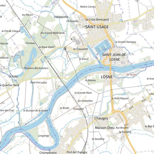 Plan cartographique de Parcours de pêche de Saint-Usage
