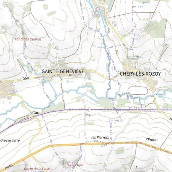 Plan cartographique de Parcours de pêche de Sainte-Geneviève