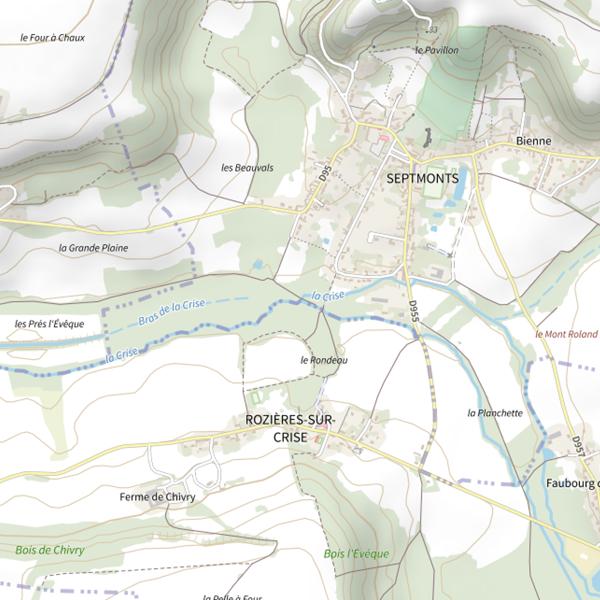 Plan cartographique de Parcours de pêche de Septmonts