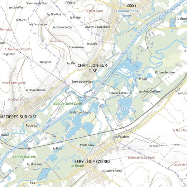 Plan cartographique de Parcours de pêche de Séry-lès-Mézières
