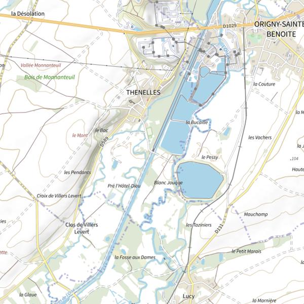 Plan cartographique de Parcours de pêche de Thenelles