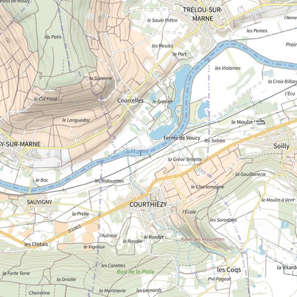 Plan cartographique de Parcours de pêche de Trélou-sur-Marne