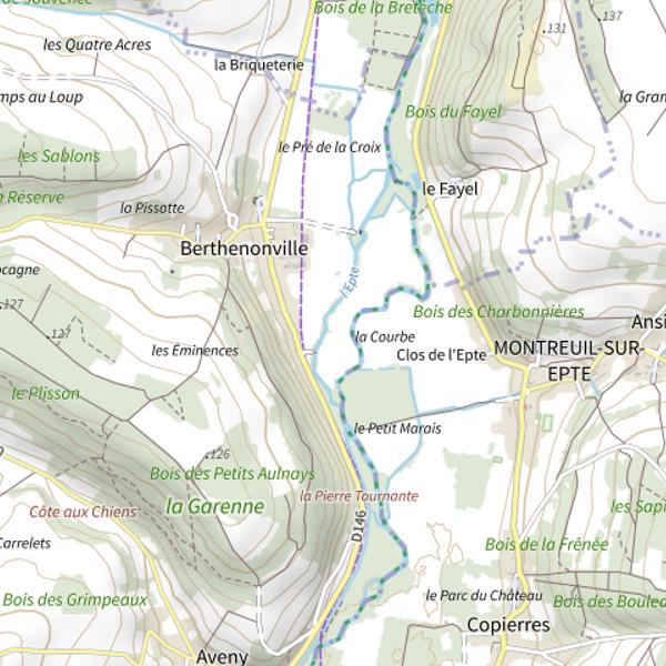 Plan cartographique de Parcours de pêche de Vexin-sur-Epte