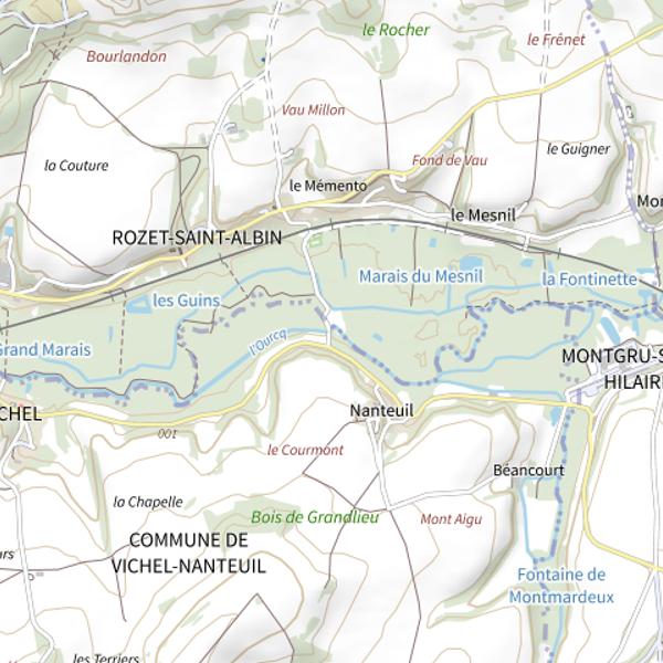 Plan cartographique de Parcours de pêche de Vichel-Nanteuil