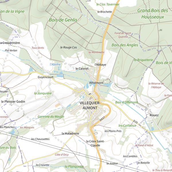 Plan cartographique de Parcours de pêche de Villequier-Aumont