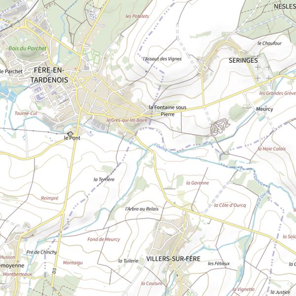 Plan cartographique de Parcours de pêche de Villers-sur-Fère
