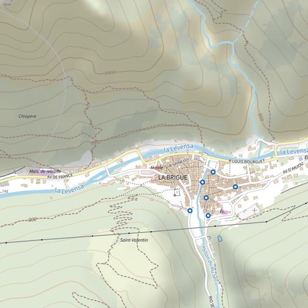 Plan cartographique de Parcours de pêche Découverte de la Brigue Lévenza