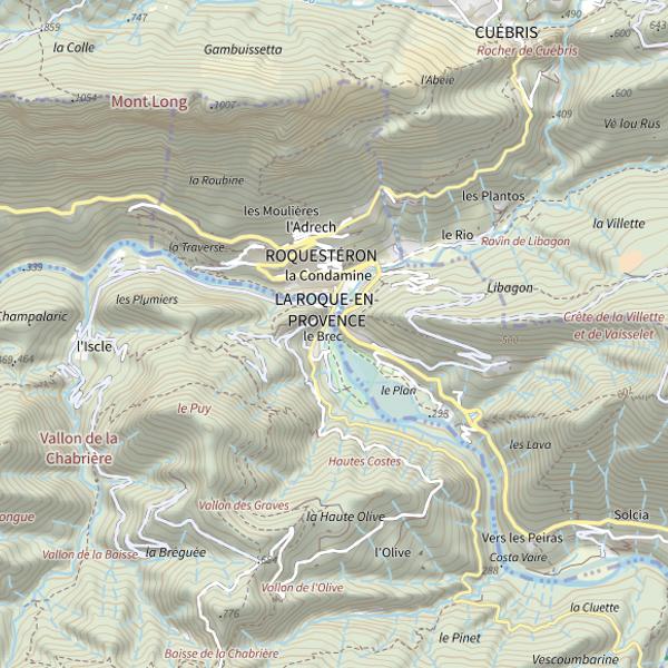 Plan cartographique de Parcours de pêche découverte de Roquestéron