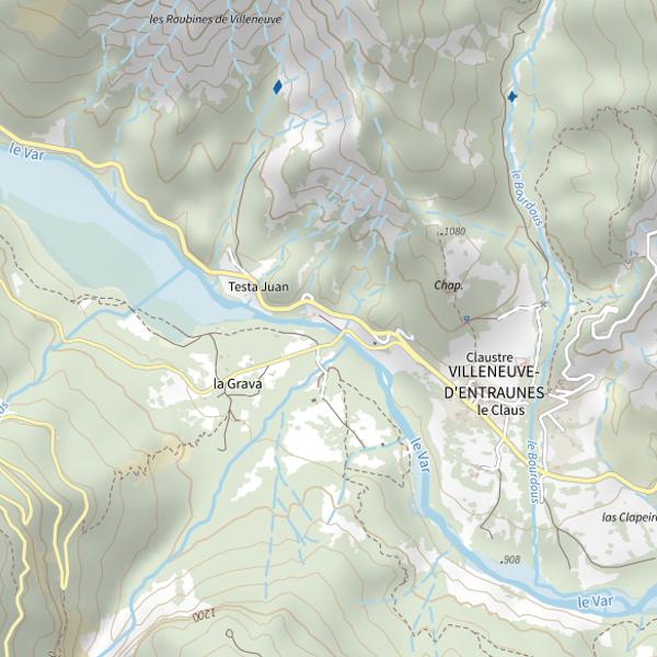 Plan cartographique de Parcours de pêche découverte de Villeneuve-d'Entraune