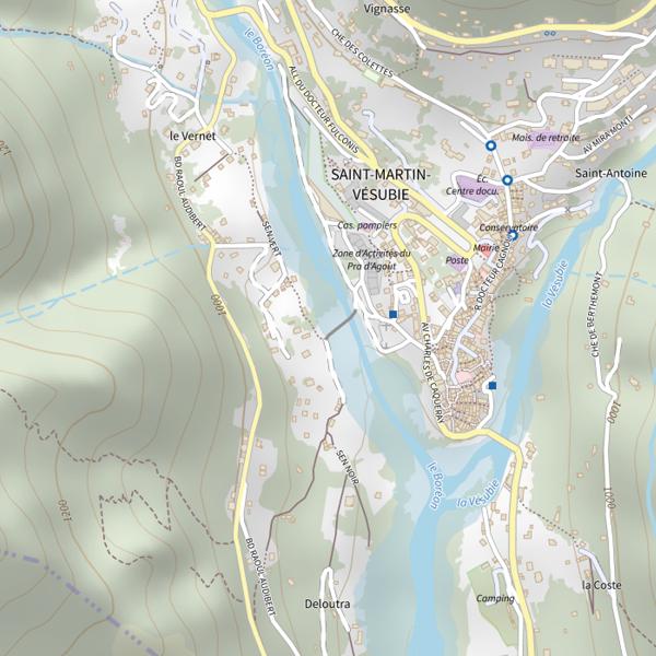 Plan cartographique de Parcours de pêche découverte du Pra d'Agout