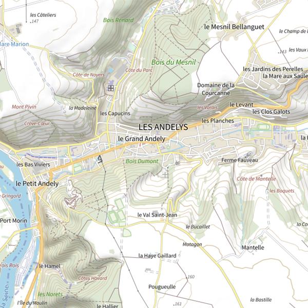 Plan cartographique de Parcours de pêche des Andelys
