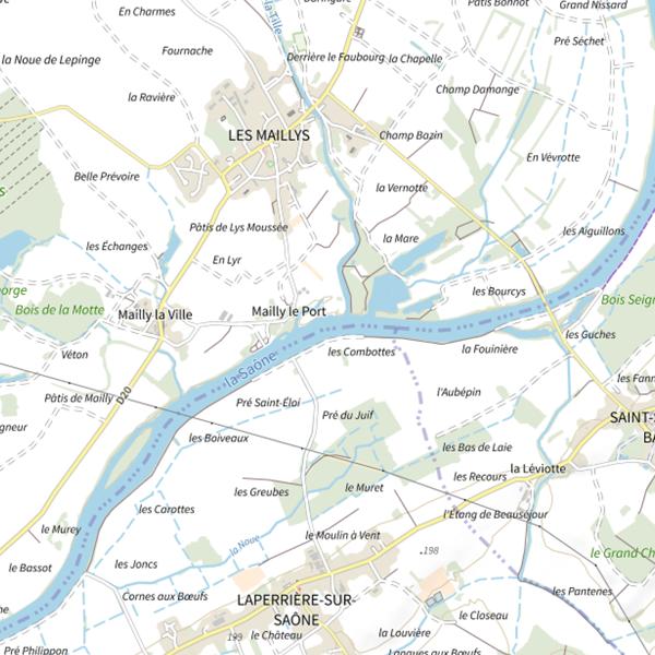Plan cartographique de Parcours de pêche des Maillys