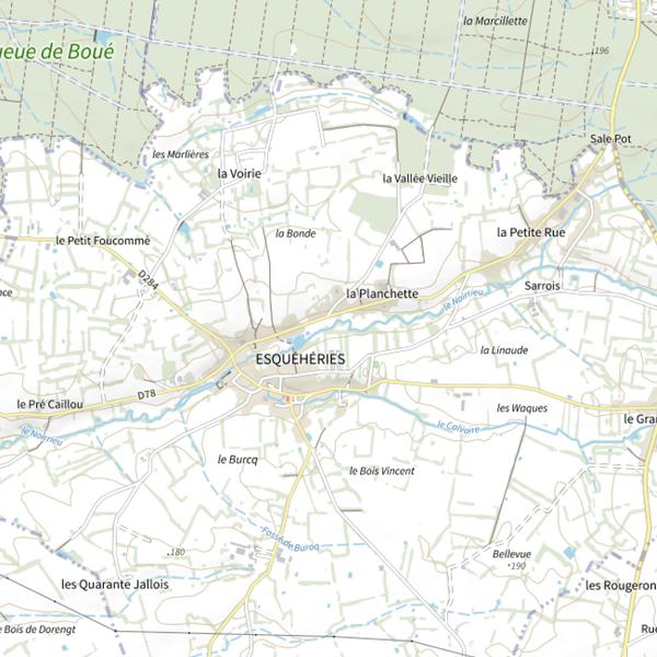 Plan cartographique de Parcours de pêche d'Esquéhéries