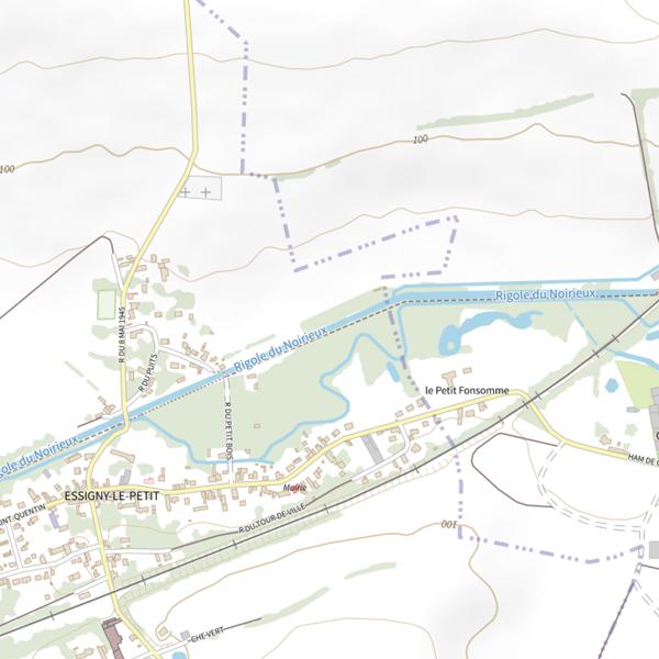 Plan cartographique de Parcours de pêche d'Essigny-le-Petit