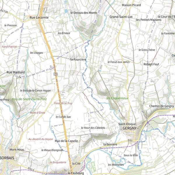 Plan cartographique de Parcours de pêche d'Étréaupont