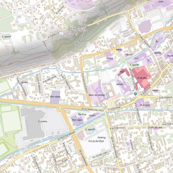 Plan cartographique de Parcours de pêche d'Évreux
