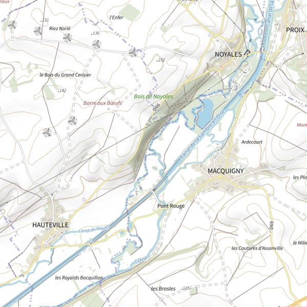 Plan cartographique de Parcours de pêche d'Hauteville