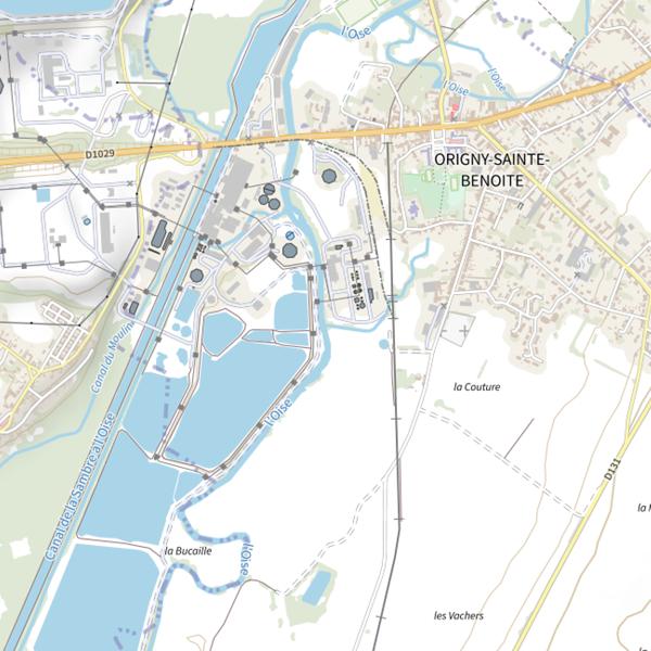 Plan cartographique de Parcours de pêche d'Origny-Sainte-Benoite