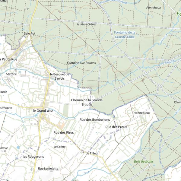 Plan cartographique de Parcours de pêche du Nouvion-en-Thiérache