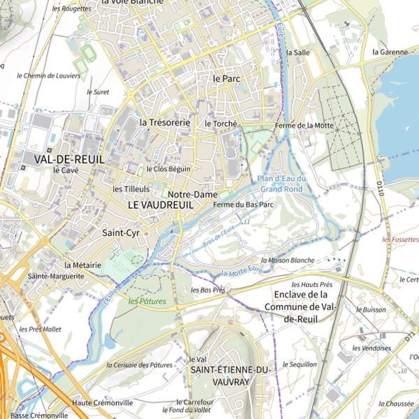 Plan cartographique de Parcours de pêche du Vaudreuil