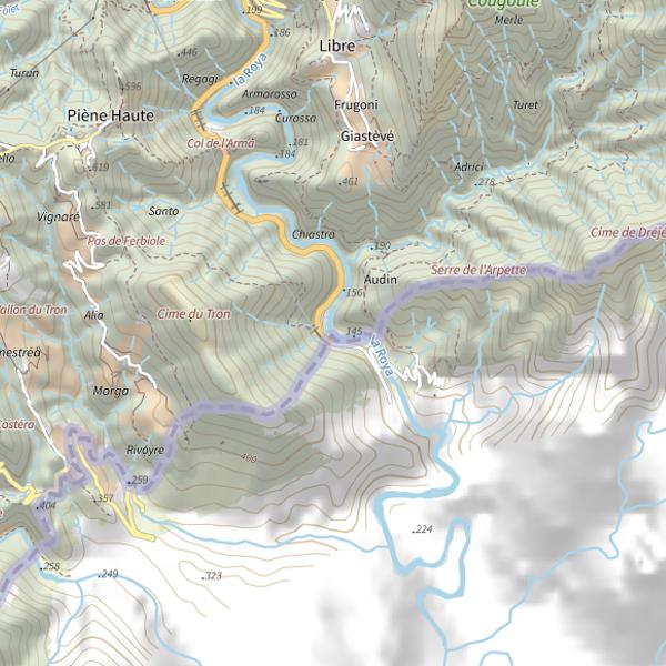 Plan cartographique de Parcours de pêche No-Kill Transfrontalier
