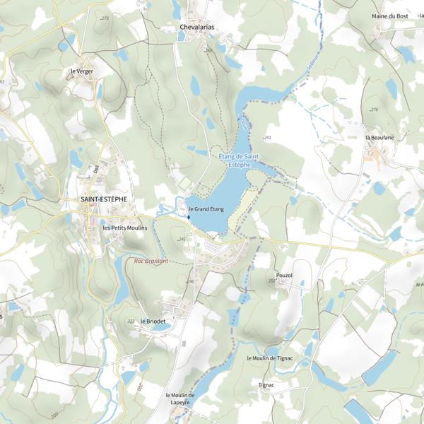 Plan cartographique de Parcours de pêche Passion du Grand Étang de Saint-Estèphe