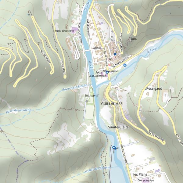Plan cartographique de Parcours découverte de Guillaumes