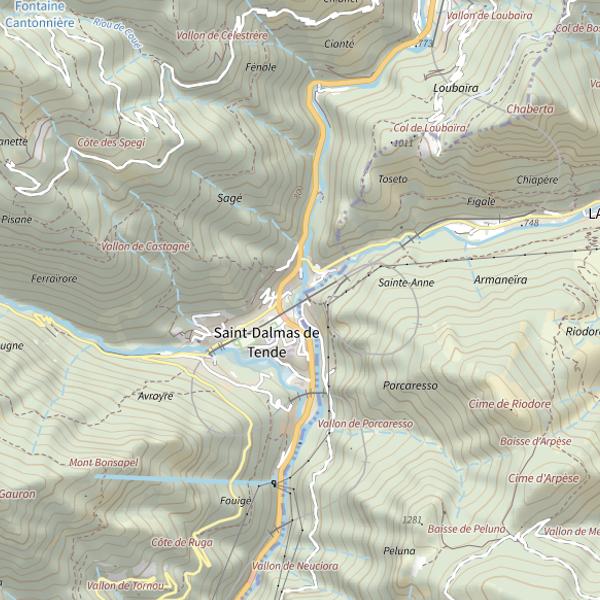 Plan cartographique de Parcours découverte de Saint Dalmas de Tende