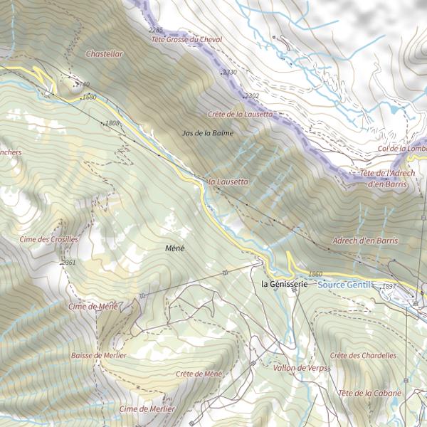 Plan cartographique de Parcours découverte du Chastillon