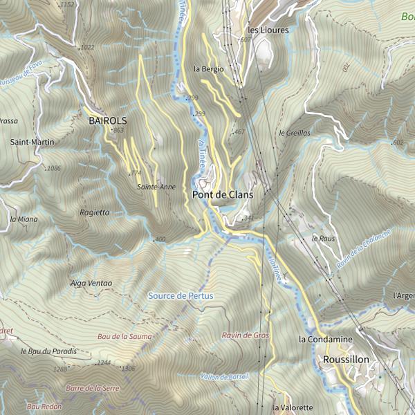 Plan cartographique de Parcours découverte du Pont de Clans