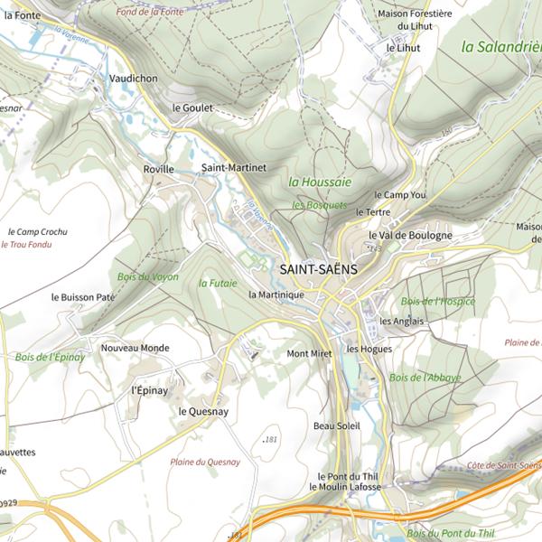 Plan cartographique de Parcours des Aulnais