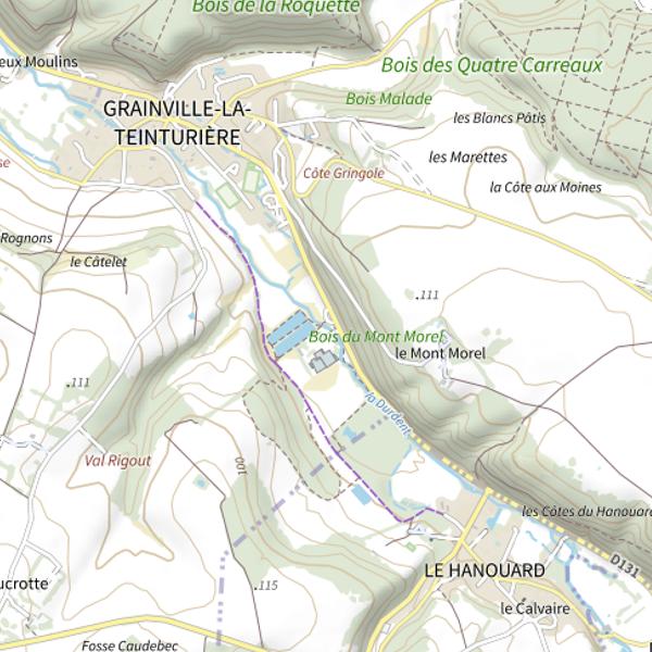Plan cartographique de Parcours des basses eaux