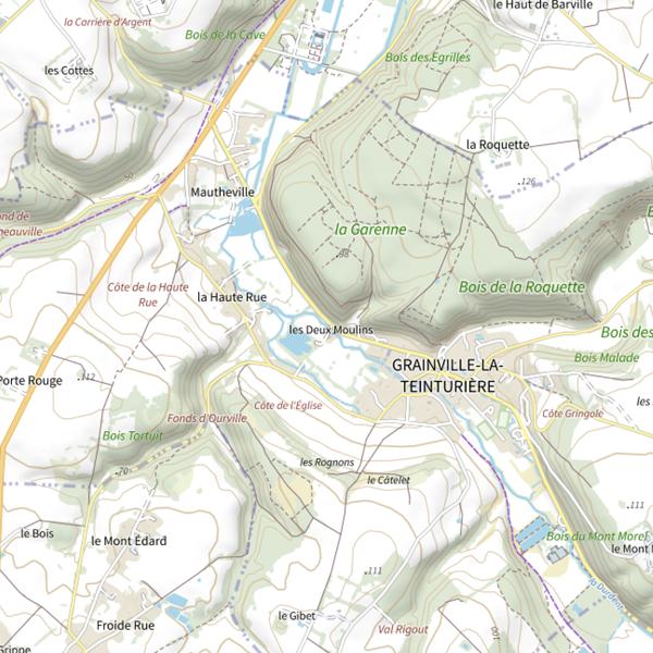 Plan cartographique de Parcours des deux moulins