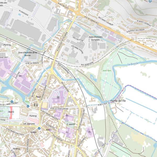 Plan cartographique de Parcours des jardins 1