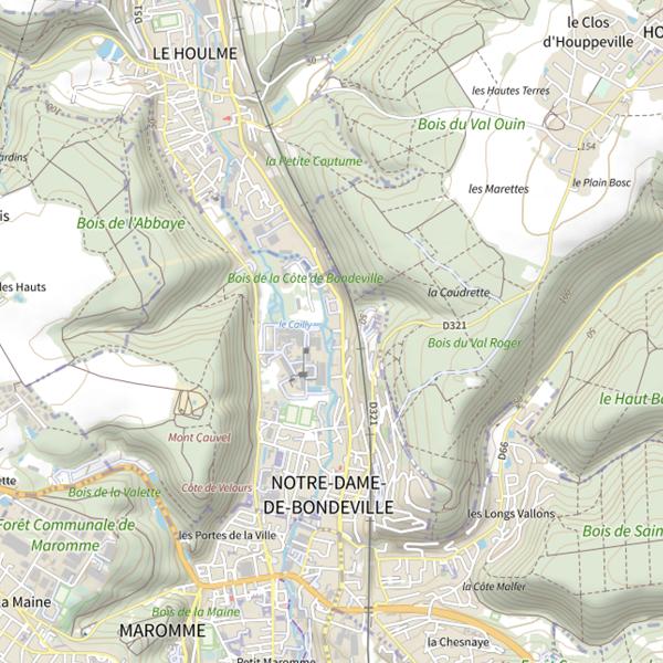 Plan cartographique de Parcours des moulins à papier