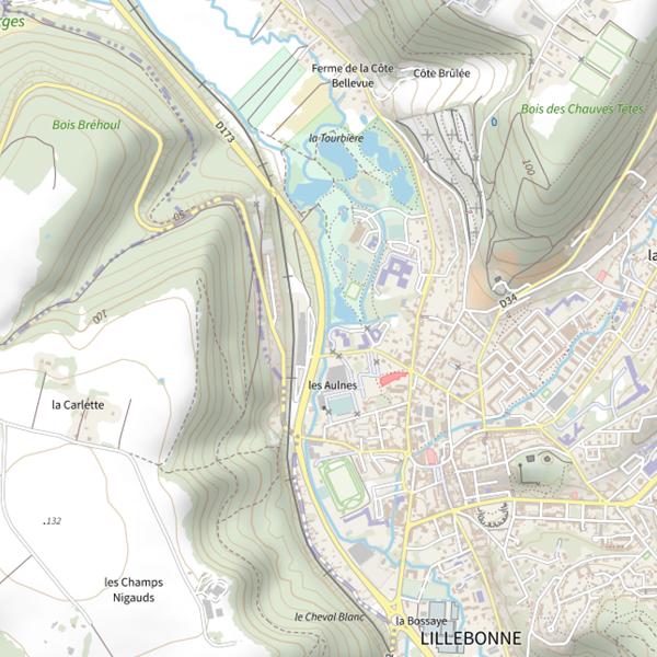 Plan cartographique de Parcours des pompiers