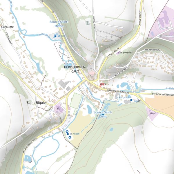 Plan cartographique de Parcours des sources