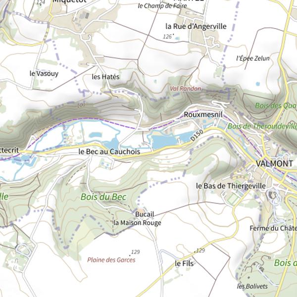 Plan cartographique de Parcours du Bec au Cauchois
