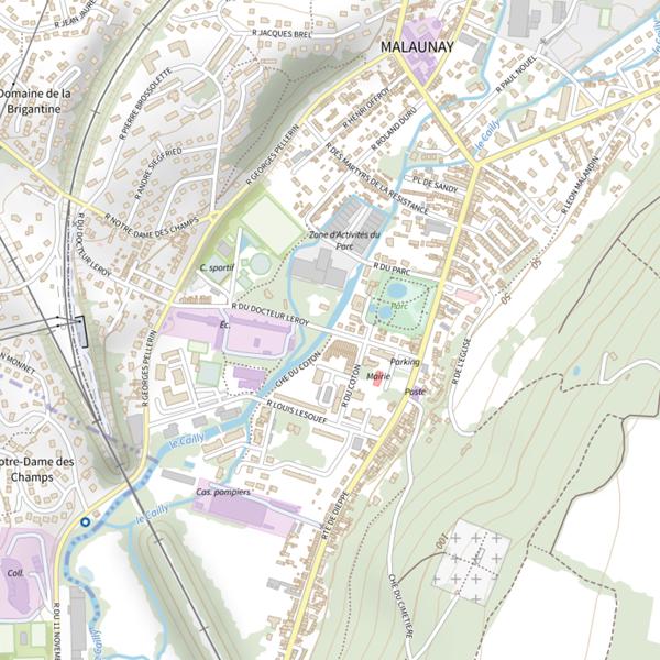 Plan cartographique de Parcours du coton