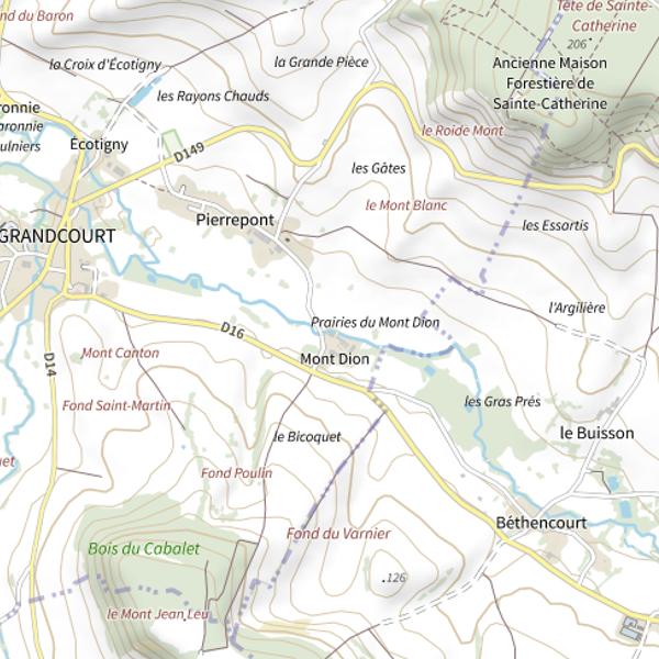Plan cartographique de Parcours du Mont-Dion