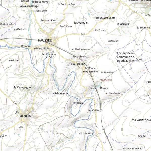 Plan cartographique de Parcours du moulin d'Ausseline