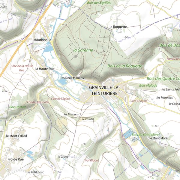 Plan cartographique de Parcours du moulin de Grainville