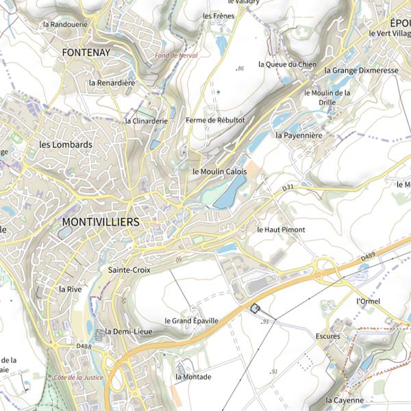 Plan cartographique de Parcours du petit bras de la Lézarde