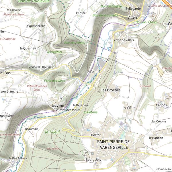 Plan cartographique de Parcours du pont du Paulu
