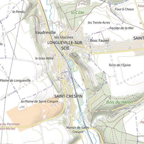 Plan cartographique de Parcours du stade (Longueville)