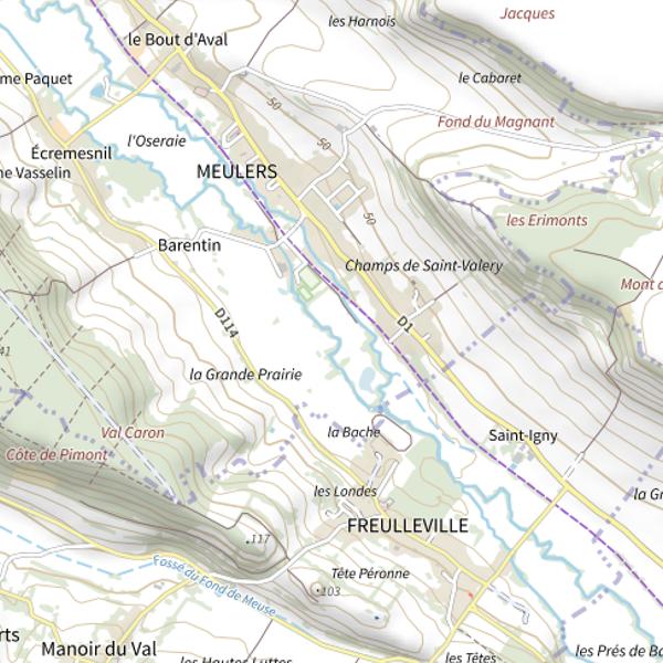 Plan cartographique de Parcours du stade (Meulers)