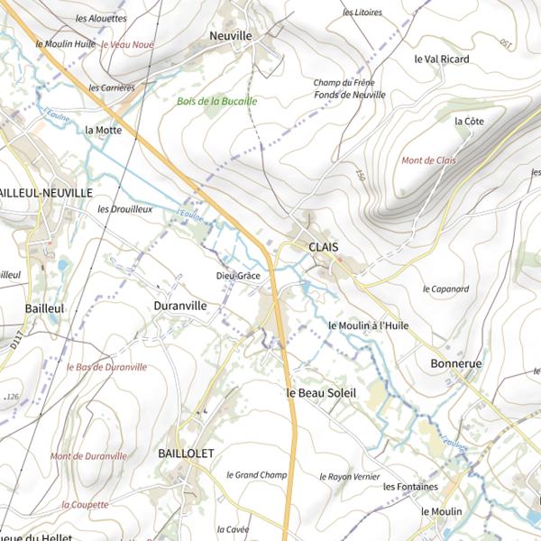 Plan cartographique de Parcours Eaulne