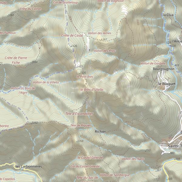 Plan cartographique de Parcours fédéral d'Utelle